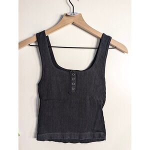 The WorkShop Washed Black Cropped Tank Sz M/L